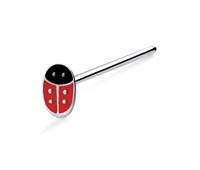 Red Ladybird Straight Nose Stud NSKA-808